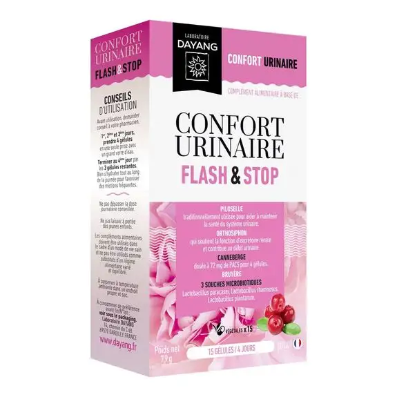 Dayang Confort urinaire flash et stop 15 gélules