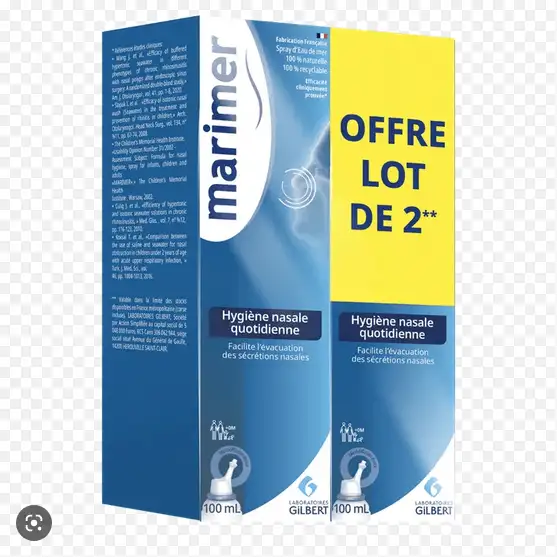 Gilbert Marimer Hygiène Nasale eau de mer LOT 2 X 100ml