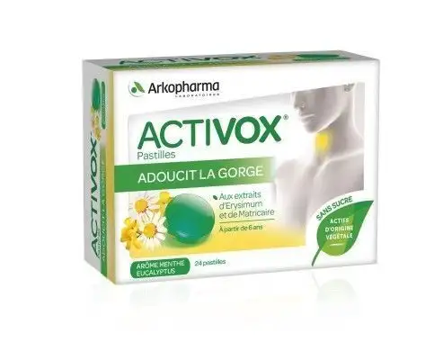 Activox pastilles pour la gorge sans sucre à la Menthe 24
