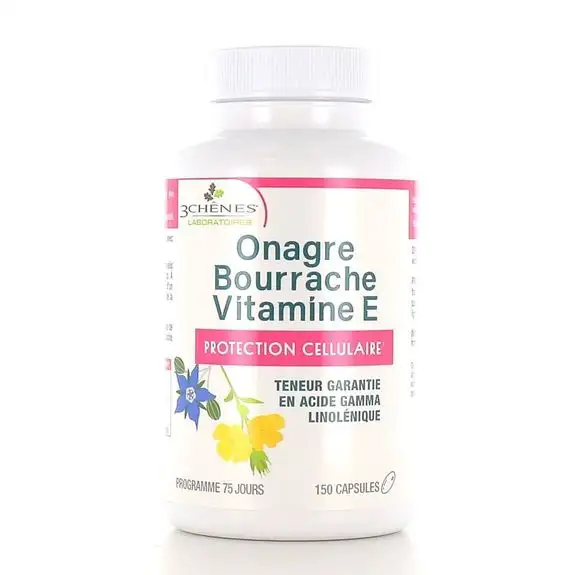 3 Chênes Onagre Bourrache 150 Capsules