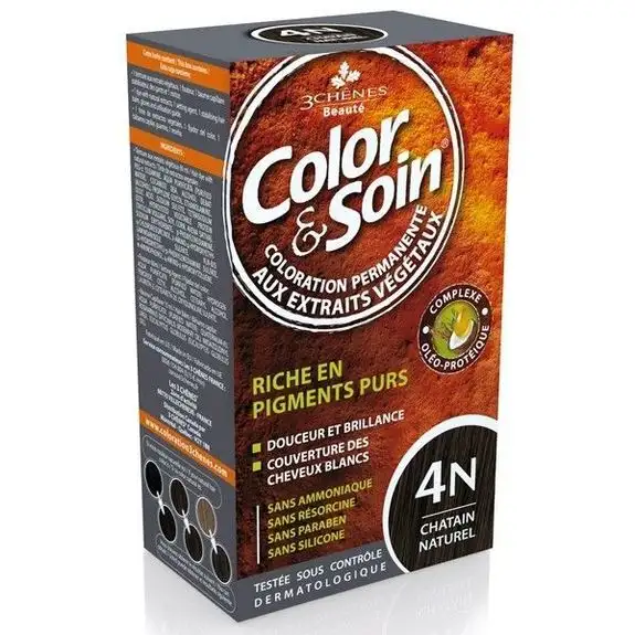 3 Chênes Color & Soin Coloration 4N Chatain naturel  135ml