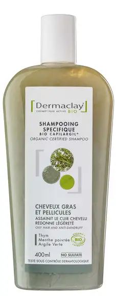 Dermaclay Shampooing Cheveux gras Anti pellicule 400 ml
