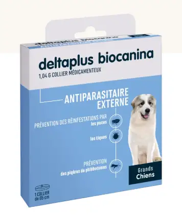 Biocanina Deltaplus 1,04 g Collier médicamenteux pour grands chiens 65cm