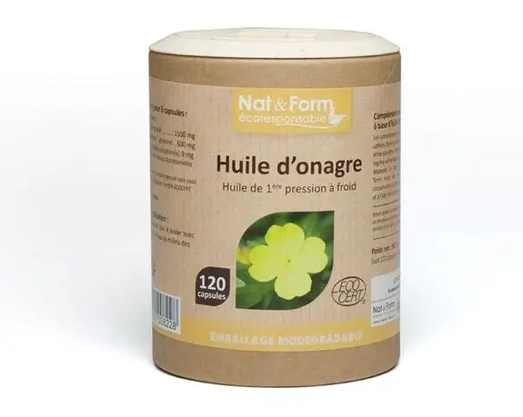Nat & Form Huile d'Onagre bio 120 capsules
