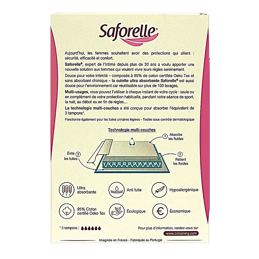Saforelle - Culotte pour les régles - taille 38