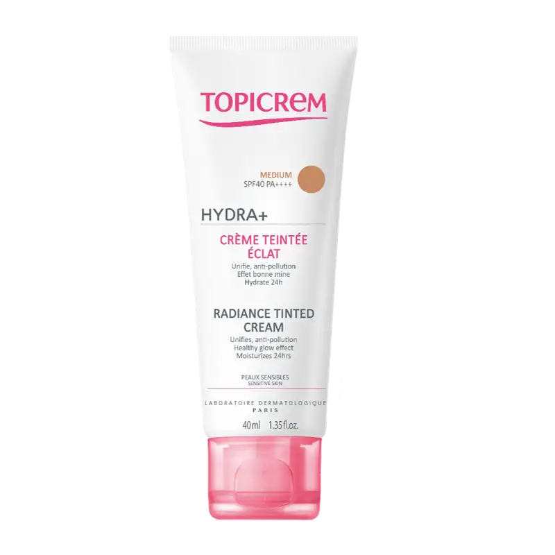 TOPICREM HYDRA+  crème teintée éclat MEDIUM spf 40 (40ml)