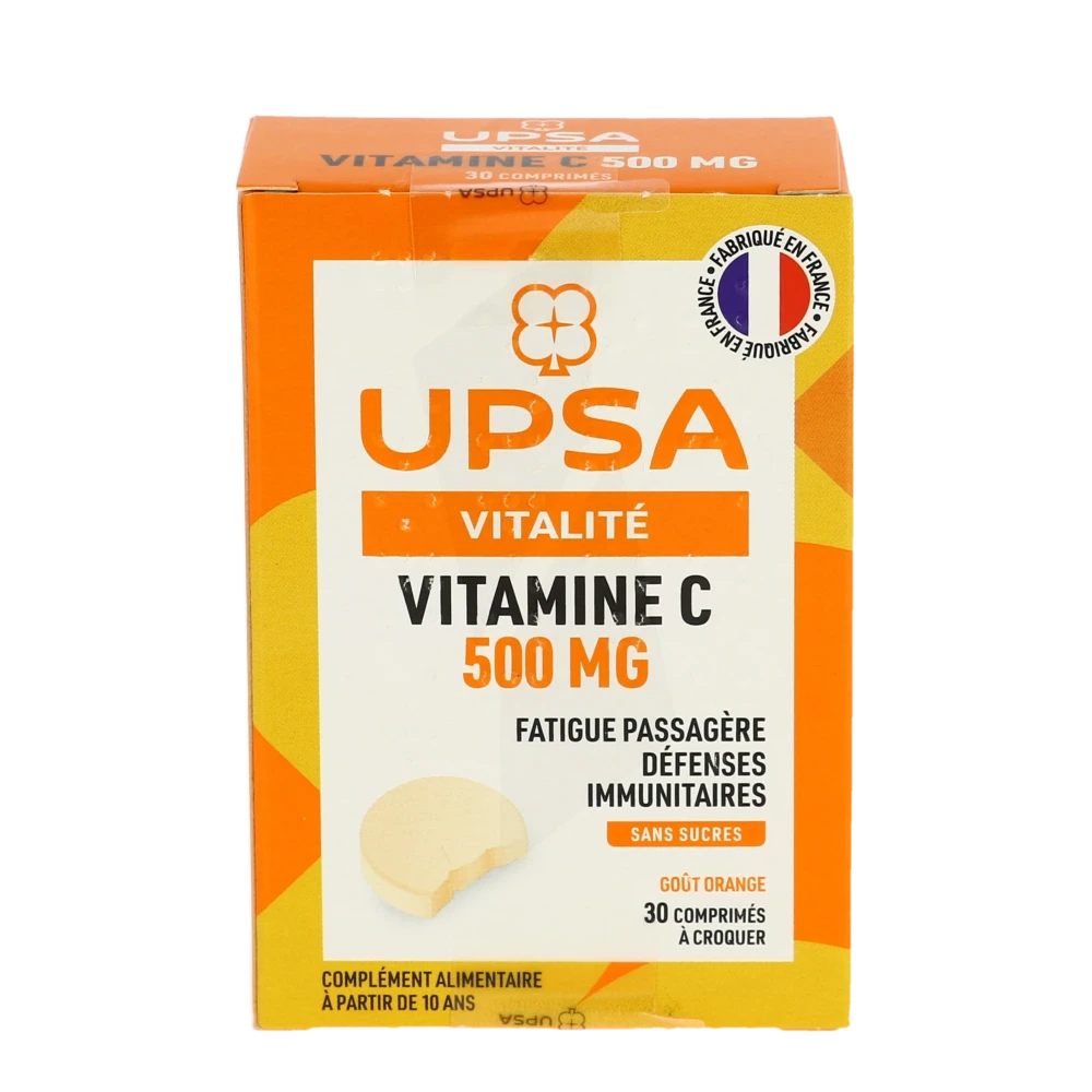 Upsa Vitamine C 500 Comprimés à Croquer 2 Tubes De 15
